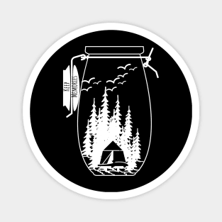 Camping design with Mason jar for campers Magnet